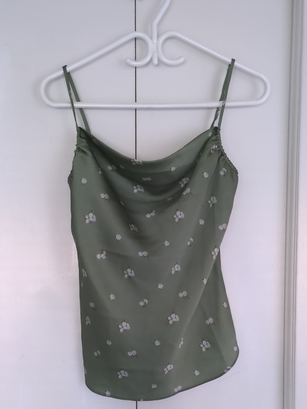 Wilfred Olive Green Floral Cowl Neck Camisole